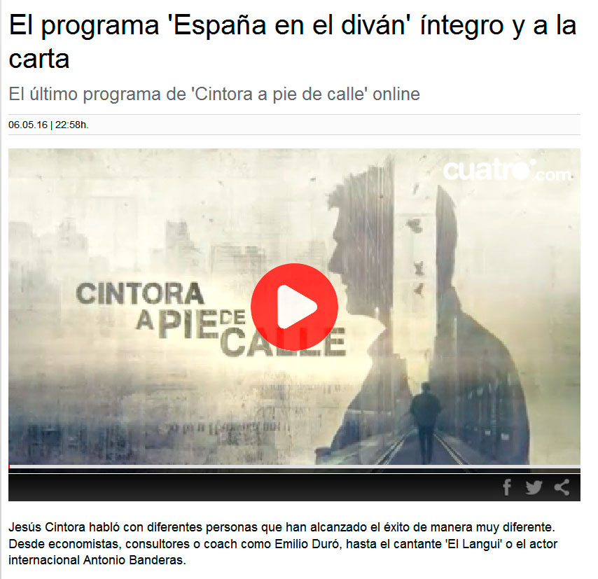 Programa "Cintora a pie de calle" Cintora a pie de calle