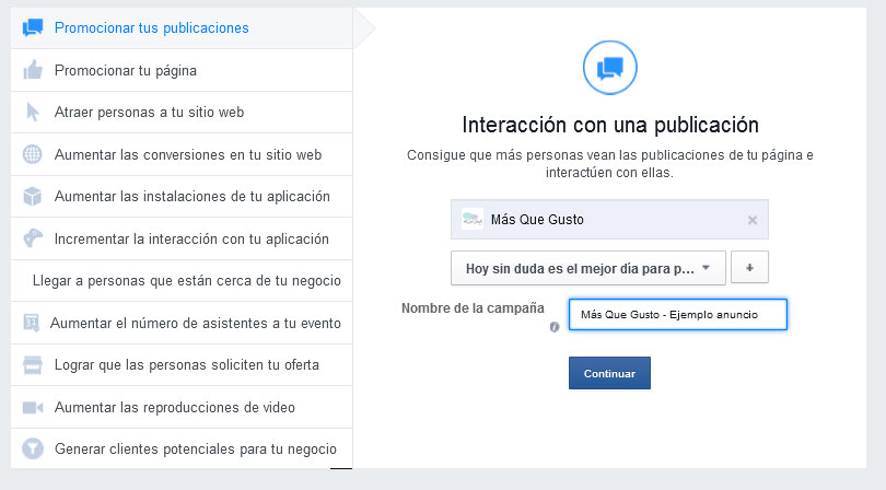 nombre de la campaña